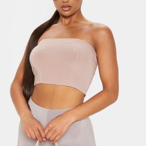 Pretty Little Thing Helsa Taupe Slinky Bandeau